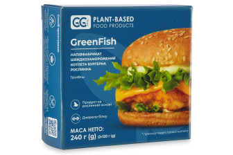 Plant-based fish burger cutlet GreenFish