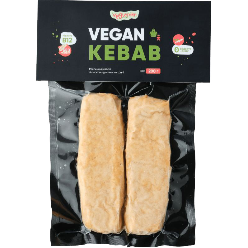Vegan Chicken-Flavored Kebab, Gluten-Free, 200 g, by Vegurman